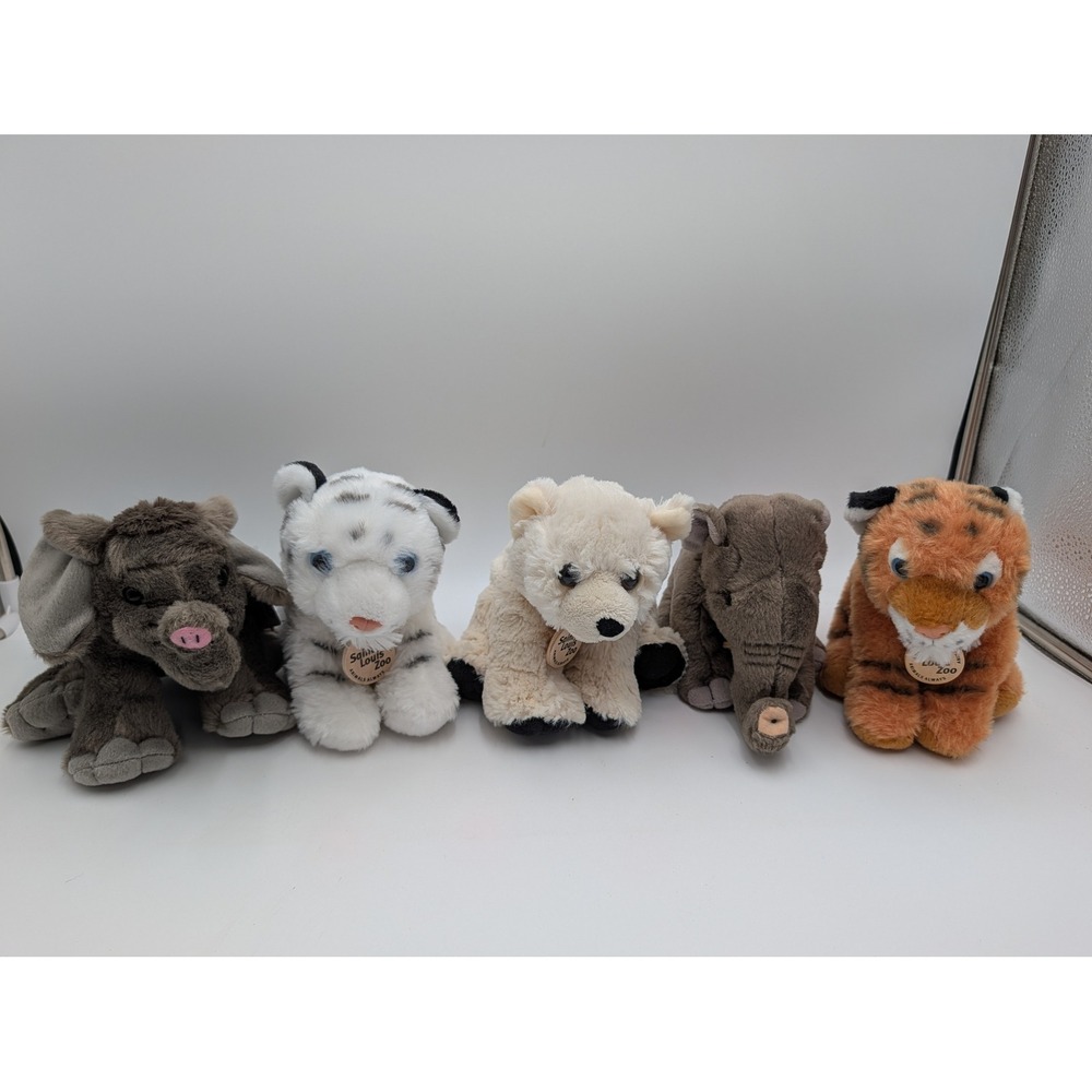 Wild Republic St Louis Zoo Plush Lot Elephant Tiger Polar Bear